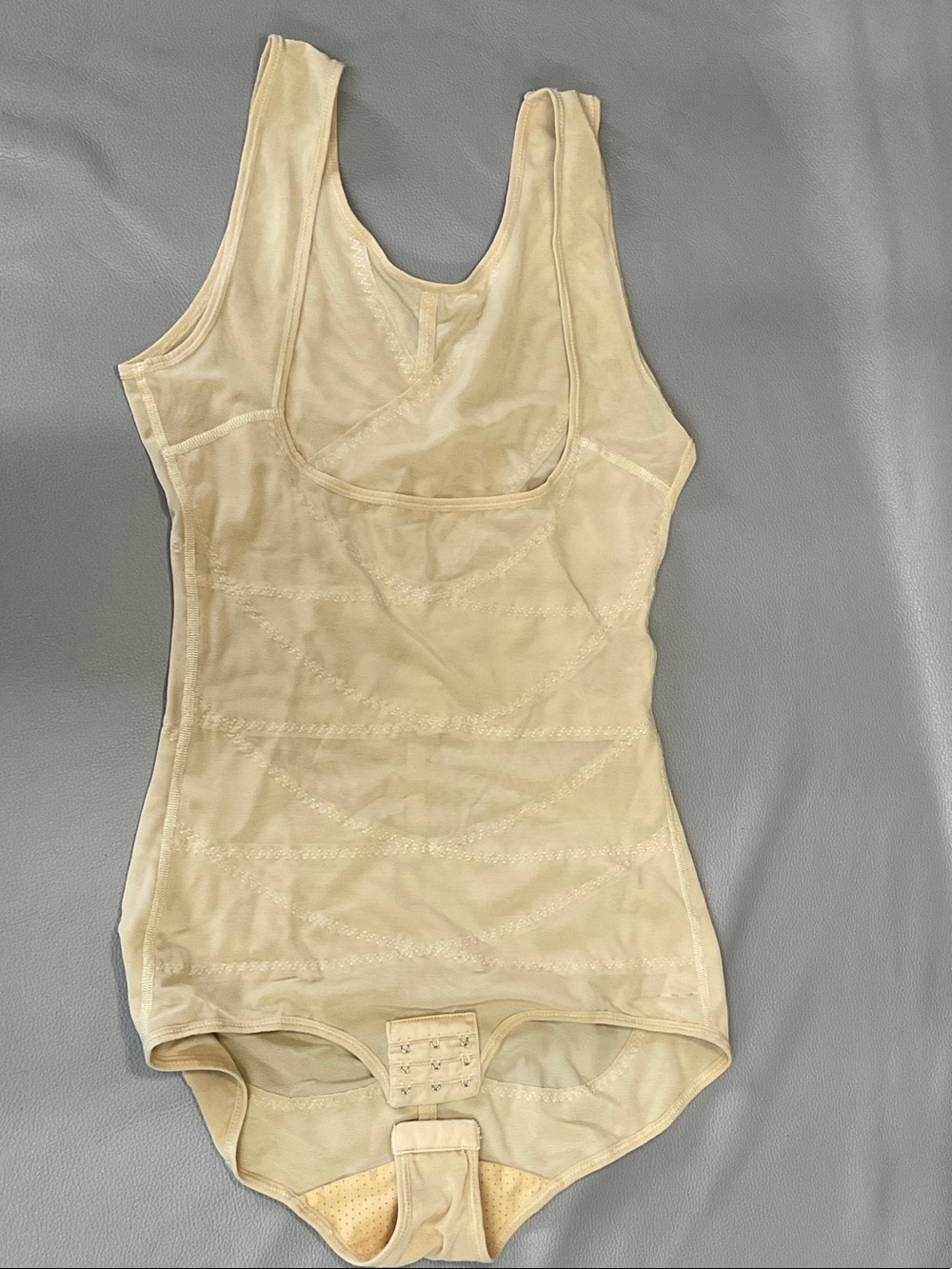 Seamless Cream Shaping Bodysuit with Hook Closure
